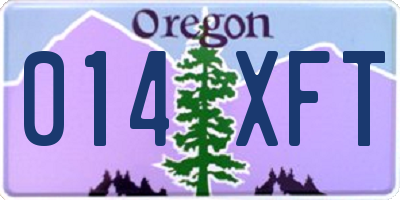 OR license plate 014XFT