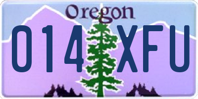OR license plate 014XFU