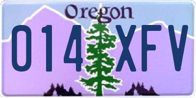 OR license plate 014XFV