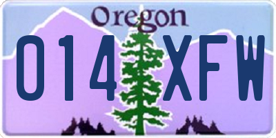 OR license plate 014XFW