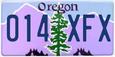 OR license plate 014XFX