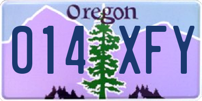 OR license plate 014XFY