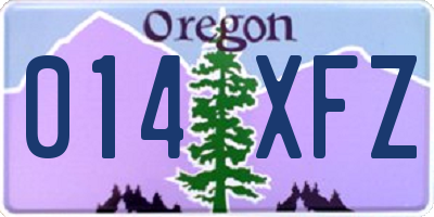 OR license plate 014XFZ
