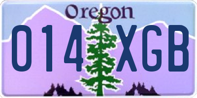 OR license plate 014XGB