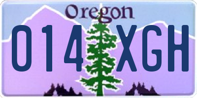 OR license plate 014XGH