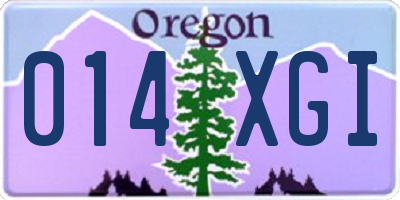 OR license plate 014XGI