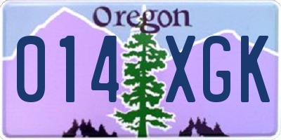 OR license plate 014XGK
