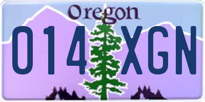 OR license plate 014XGN
