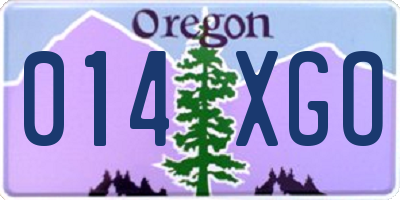 OR license plate 014XGO