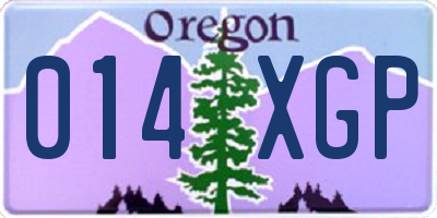 OR license plate 014XGP