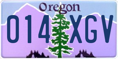 OR license plate 014XGV