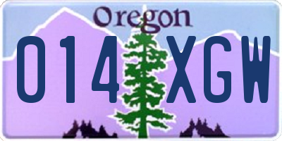 OR license plate 014XGW