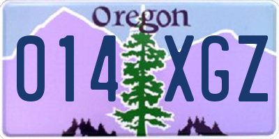 OR license plate 014XGZ
