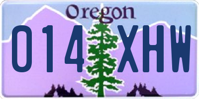 OR license plate 014XHW