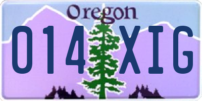 OR license plate 014XIG
