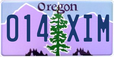 OR license plate 014XIM