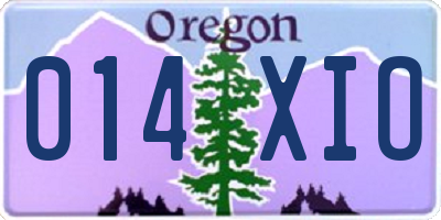 OR license plate 014XIO