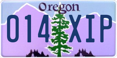 OR license plate 014XIP