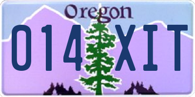 OR license plate 014XIT