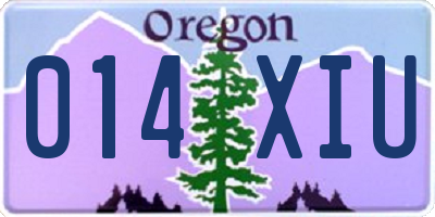 OR license plate 014XIU