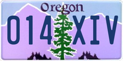 OR license plate 014XIV