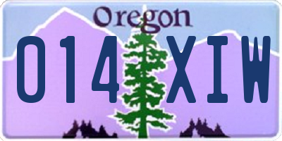 OR license plate 014XIW