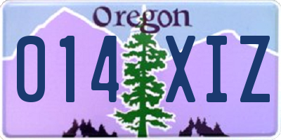 OR license plate 014XIZ