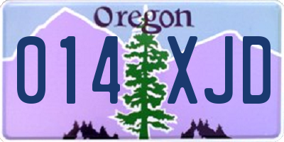 OR license plate 014XJD