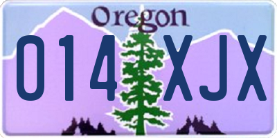 OR license plate 014XJX