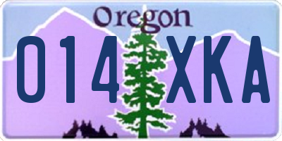 OR license plate 014XKA