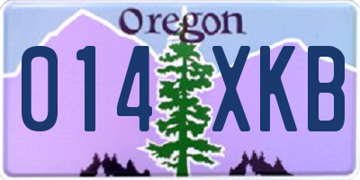 OR license plate 014XKB