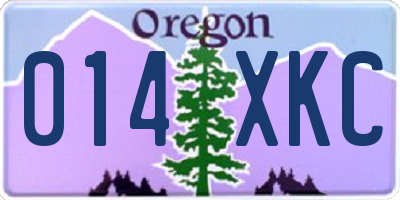 OR license plate 014XKC