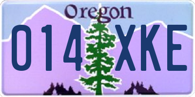 OR license plate 014XKE
