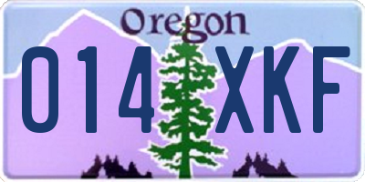 OR license plate 014XKF
