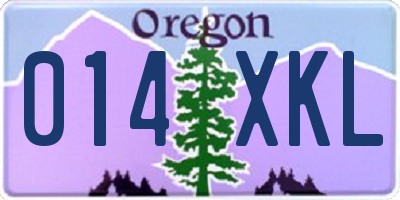 OR license plate 014XKL