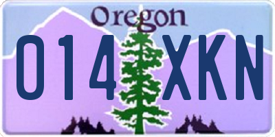 OR license plate 014XKN