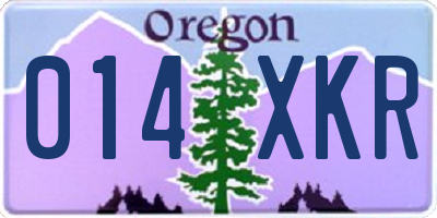 OR license plate 014XKR