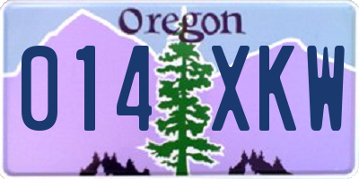 OR license plate 014XKW