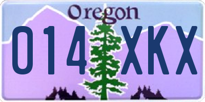 OR license plate 014XKX