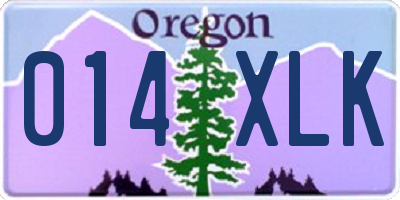 OR license plate 014XLK