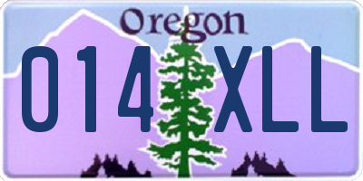 OR license plate 014XLL