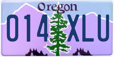OR license plate 014XLU
