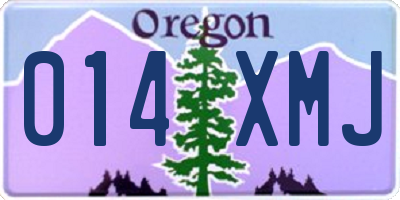 OR license plate 014XMJ