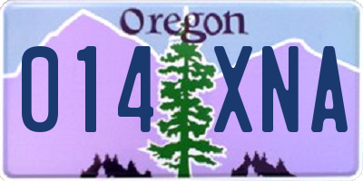 OR license plate 014XNA