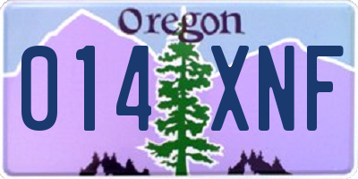OR license plate 014XNF