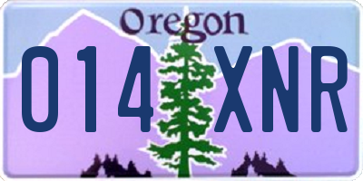 OR license plate 014XNR