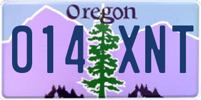 OR license plate 014XNT