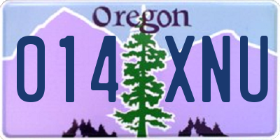 OR license plate 014XNU