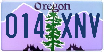 OR license plate 014XNV