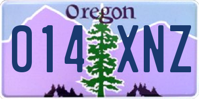 OR license plate 014XNZ